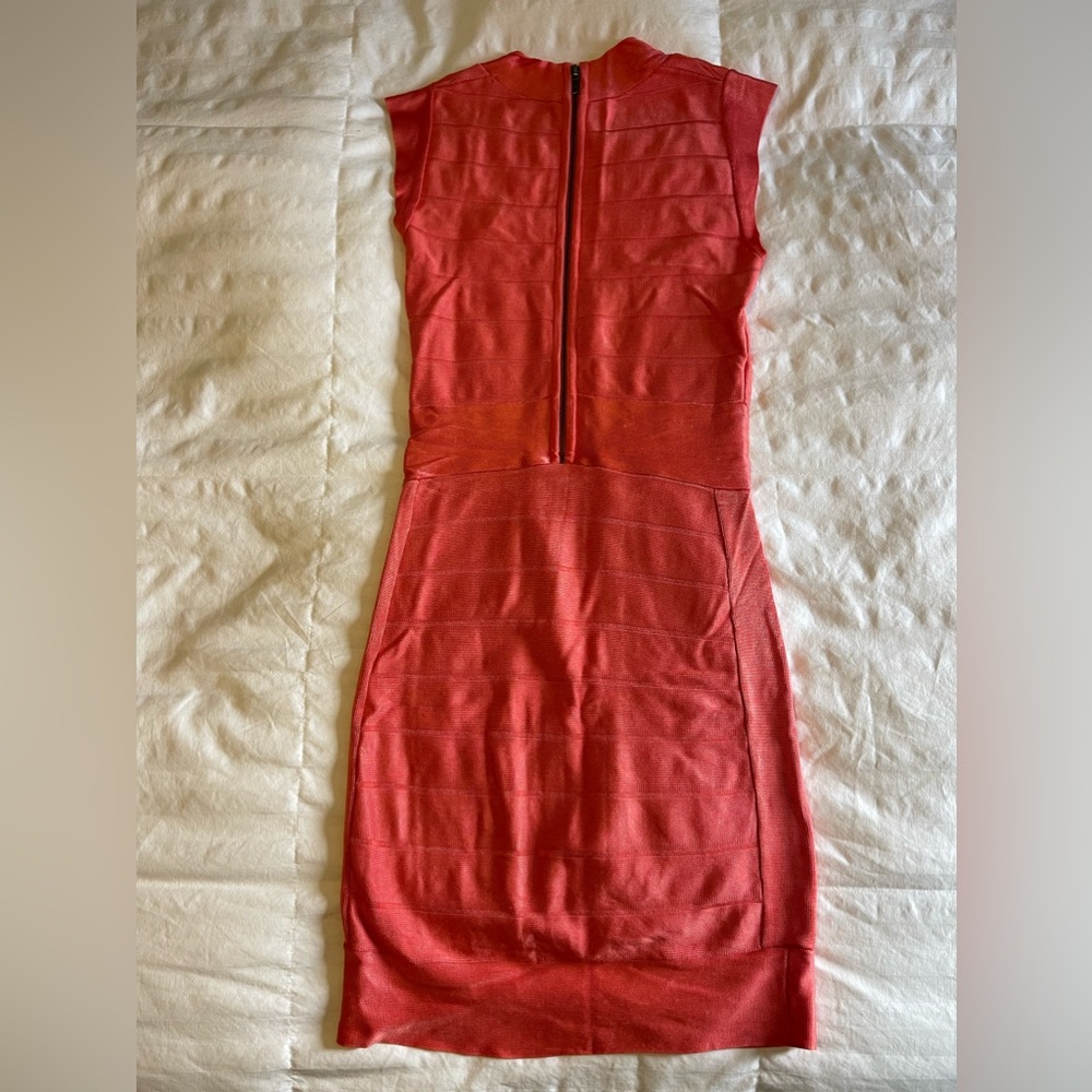 French Connection Bandage Solid Orange Dress - image 3